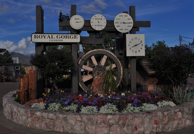 The park's entrance clock